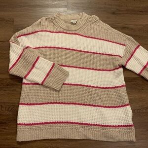 American Eagle Sweater Waffle Knit Women’s Small Cream and White